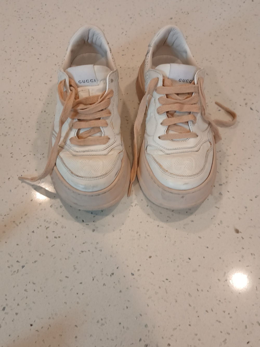 Size Eu 35.5 US 4 - Gucci GG Embossed Sneaker White Brown